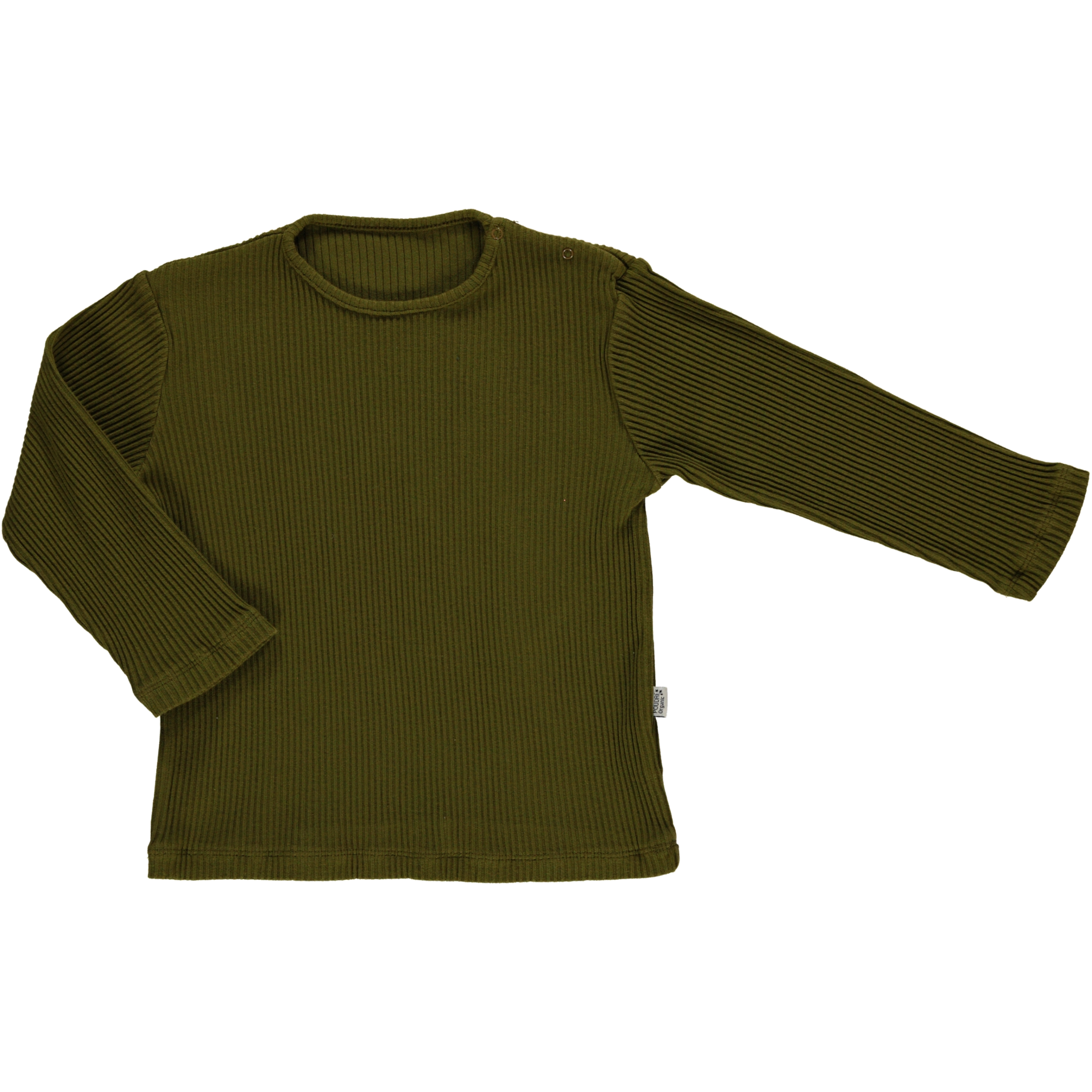 poudre organic T-SHIRT OLIVE CÔTELÉ Fir Green
