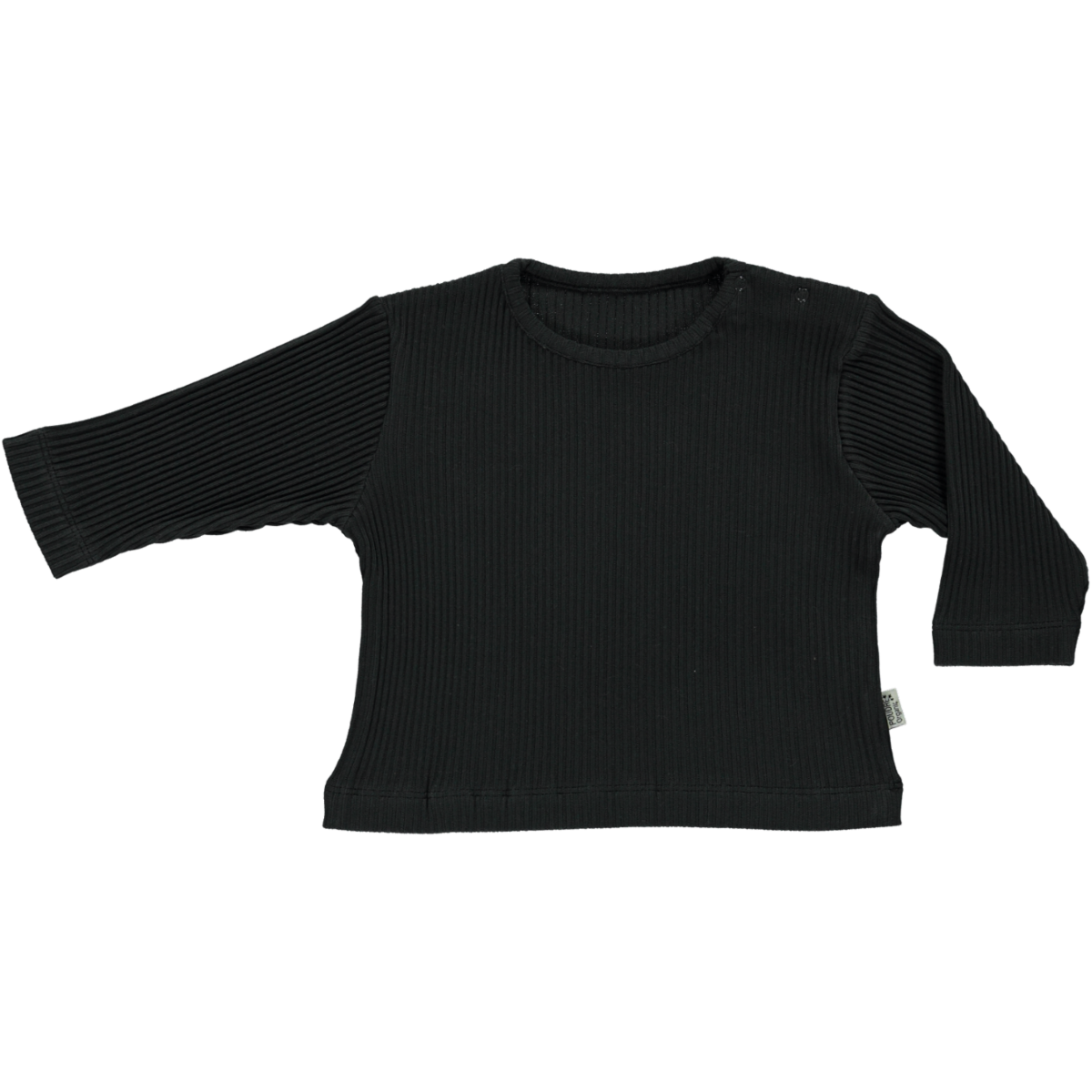 poudre organic T-SHIRT OLIVE CÔTELÉ Pirate Black