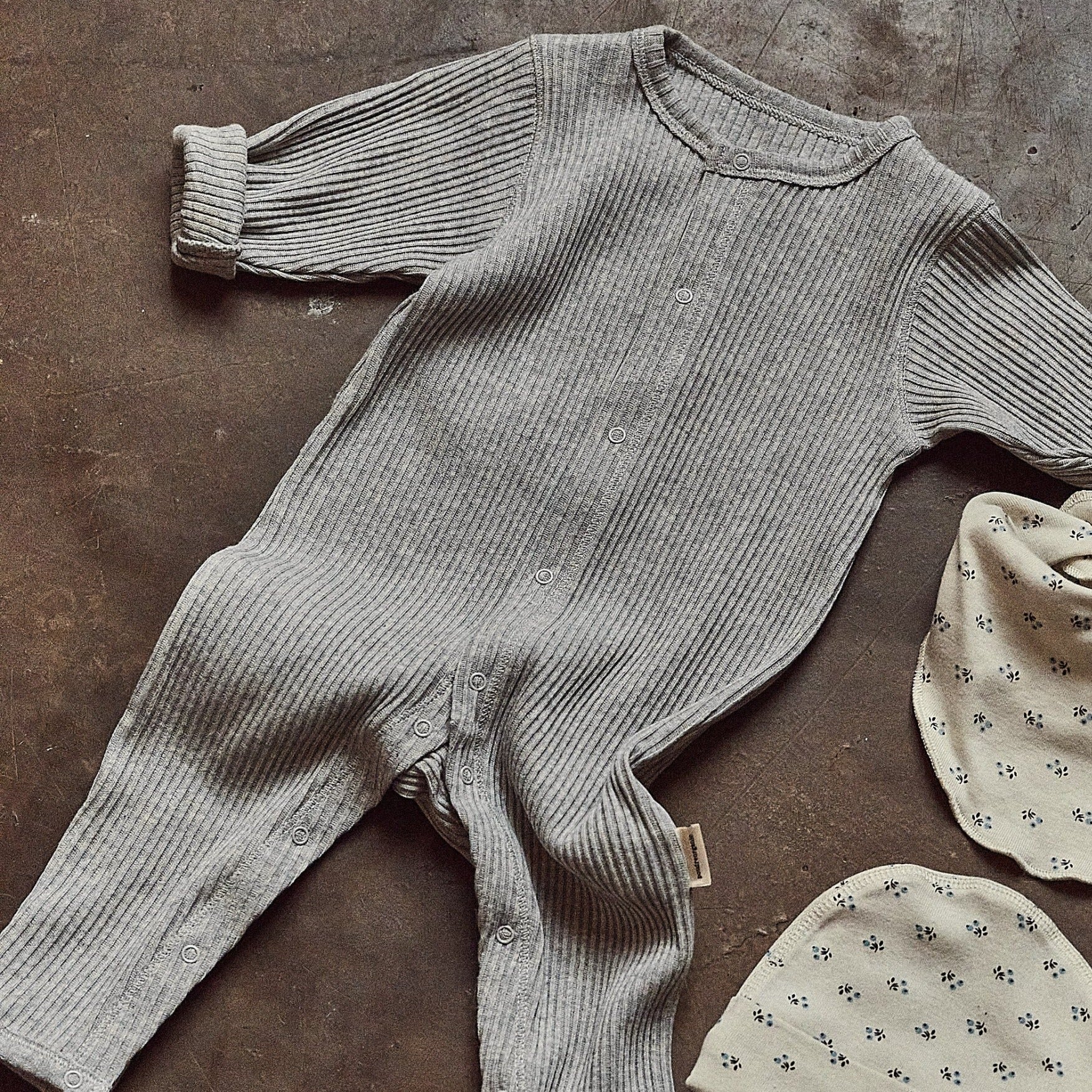 Poudre Organic PYJAMA AIRELLE CÔTELÉ Gris Clair Chiné