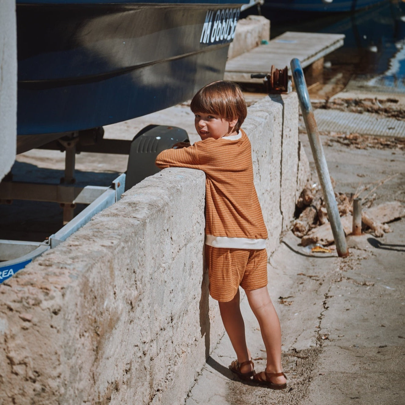 Poudre Organic SHORT GUI Rayures Biscotti / Bone Brown