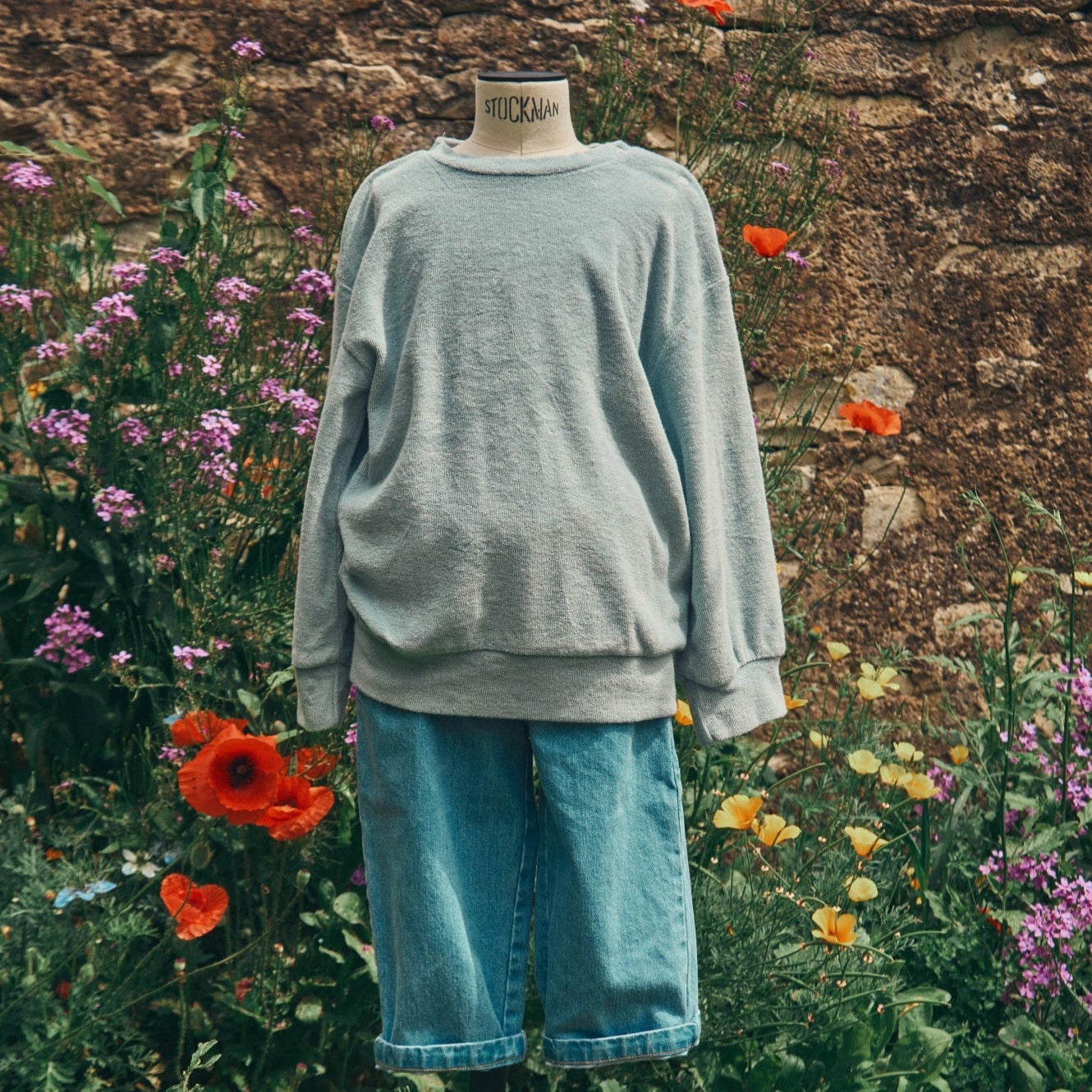 Poudre Organic SWEATSHIRT CASSANDRE ÉPONGE Pearl Blue