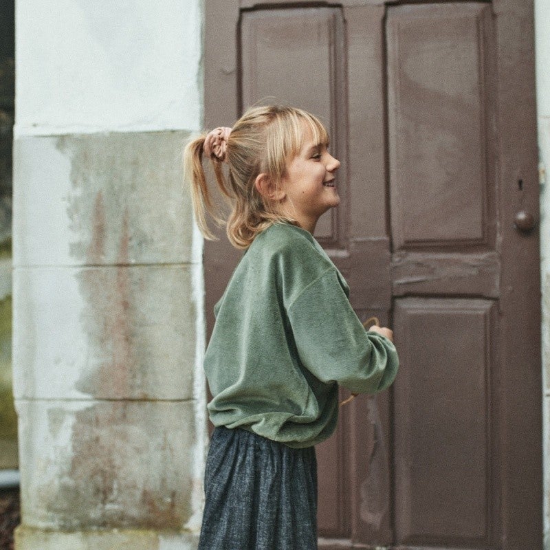 Poudre Organic SWEATSHIRT CASSANDRE VELOURS Forest Green
