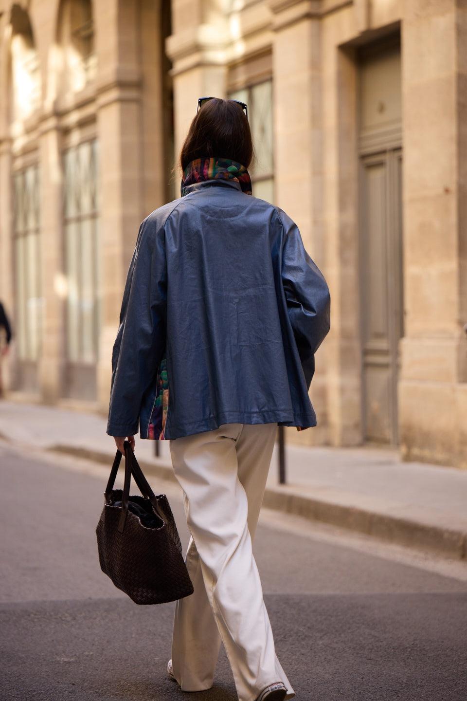 Pret Pour Partir CABAN DÉPERLANT ZOE EN LIN ENDUIT ET COTON ARDOISE