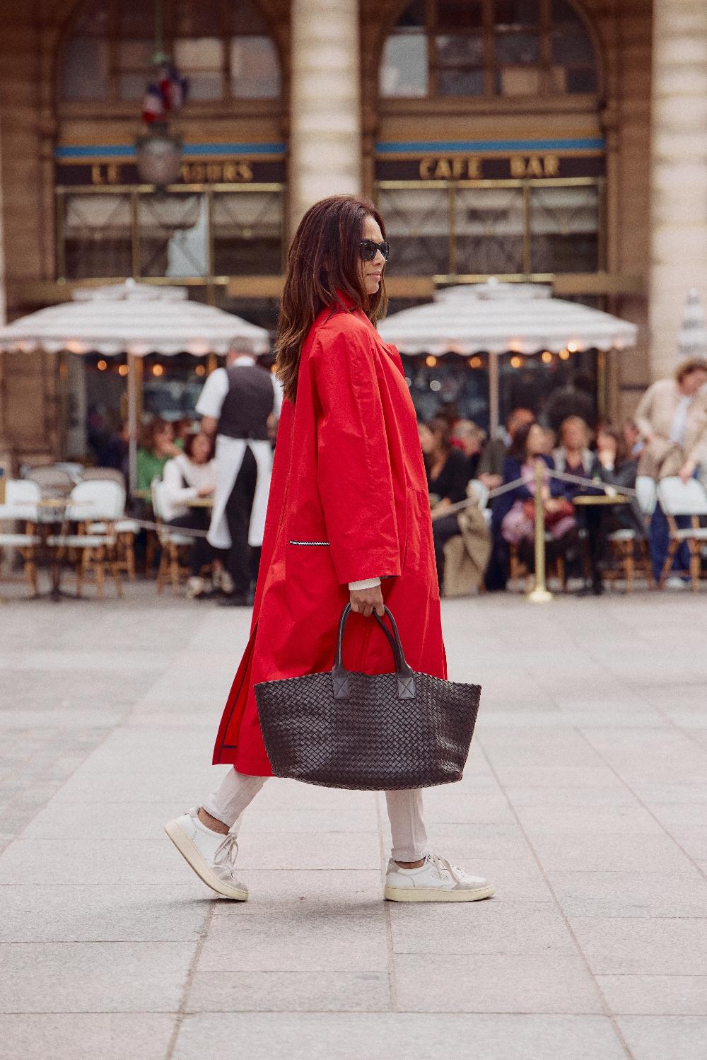 pret pour partir MANTEAU DÉPERLANT CAMILLE EN COTON ORANGE SABLE