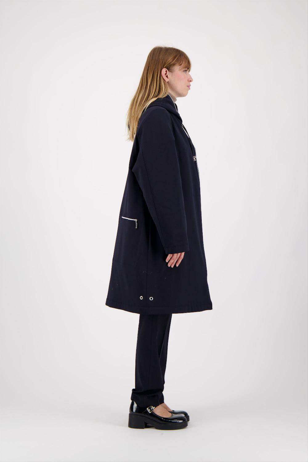 Pret Pour Partir PARKA BARBARA En Gabardine De Laine Déperlante Coloris Blueblack
