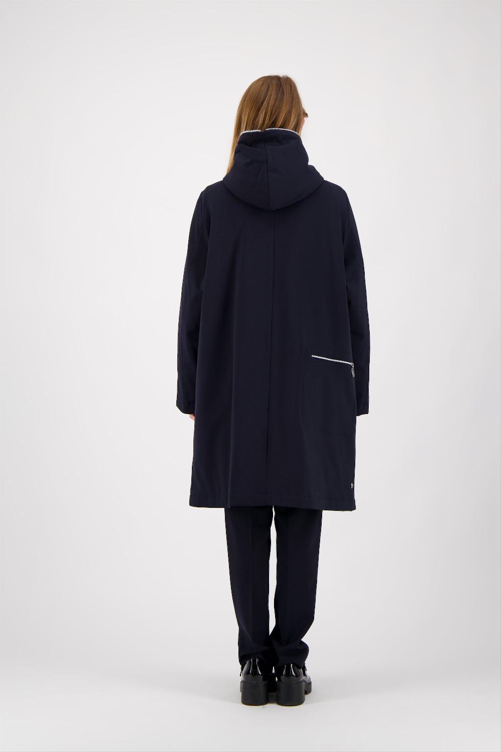 Pret Pour Partir PARKA BARBARA En Gabardine De Laine Déperlante Coloris Blueblack