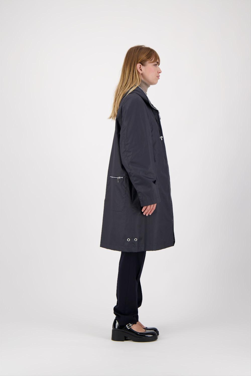 Pret Pour Partir PARKA BROOKLYN En Coton Enduit Imperméable Coloris Blueblack Avec Doublure En Lainage Amovible Beige