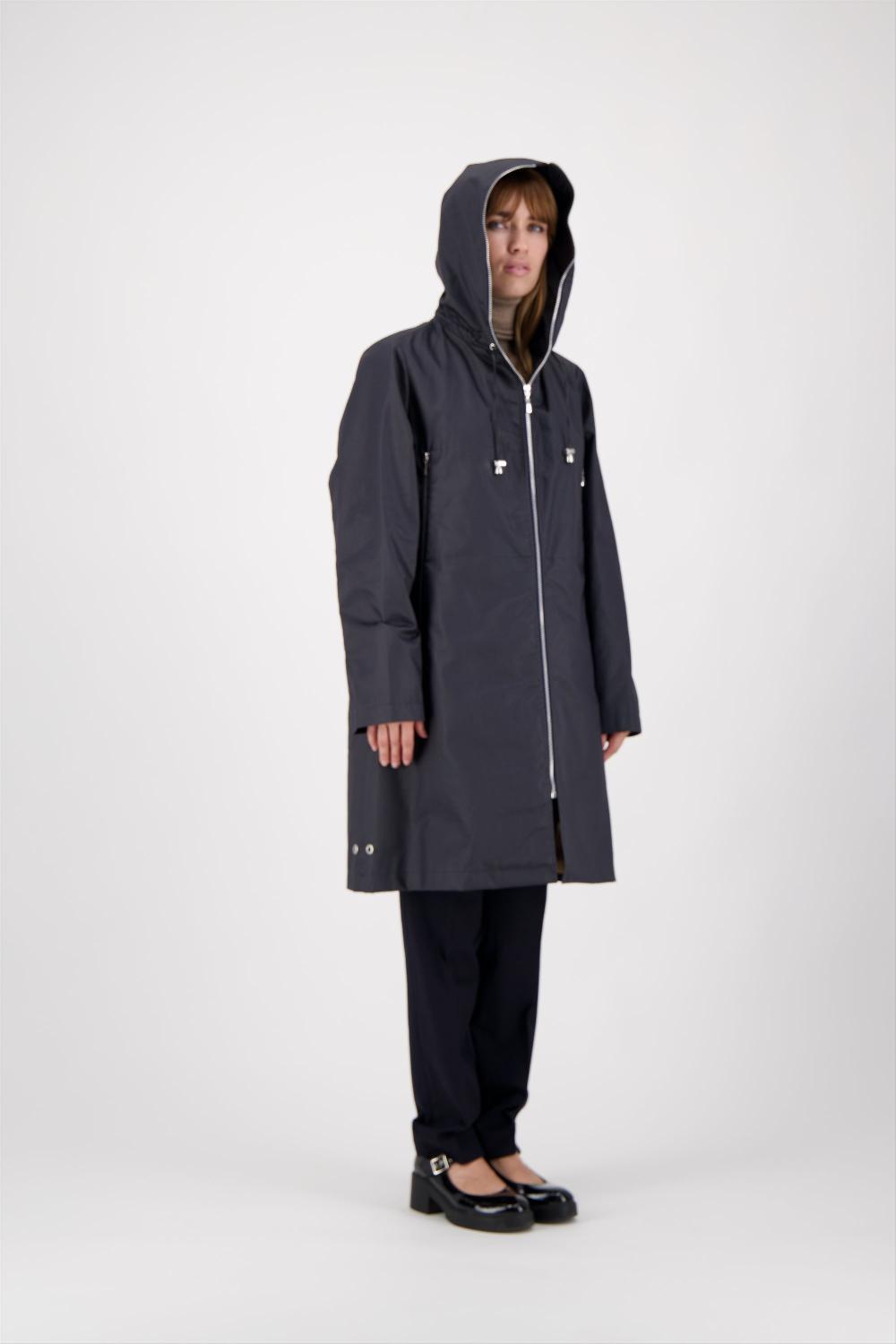 Pret Pour Partir PARKA BROOKLYN En Coton Enduit Imperméable Coloris Blueblack Avec Doublure En Lainage Amovible Beige