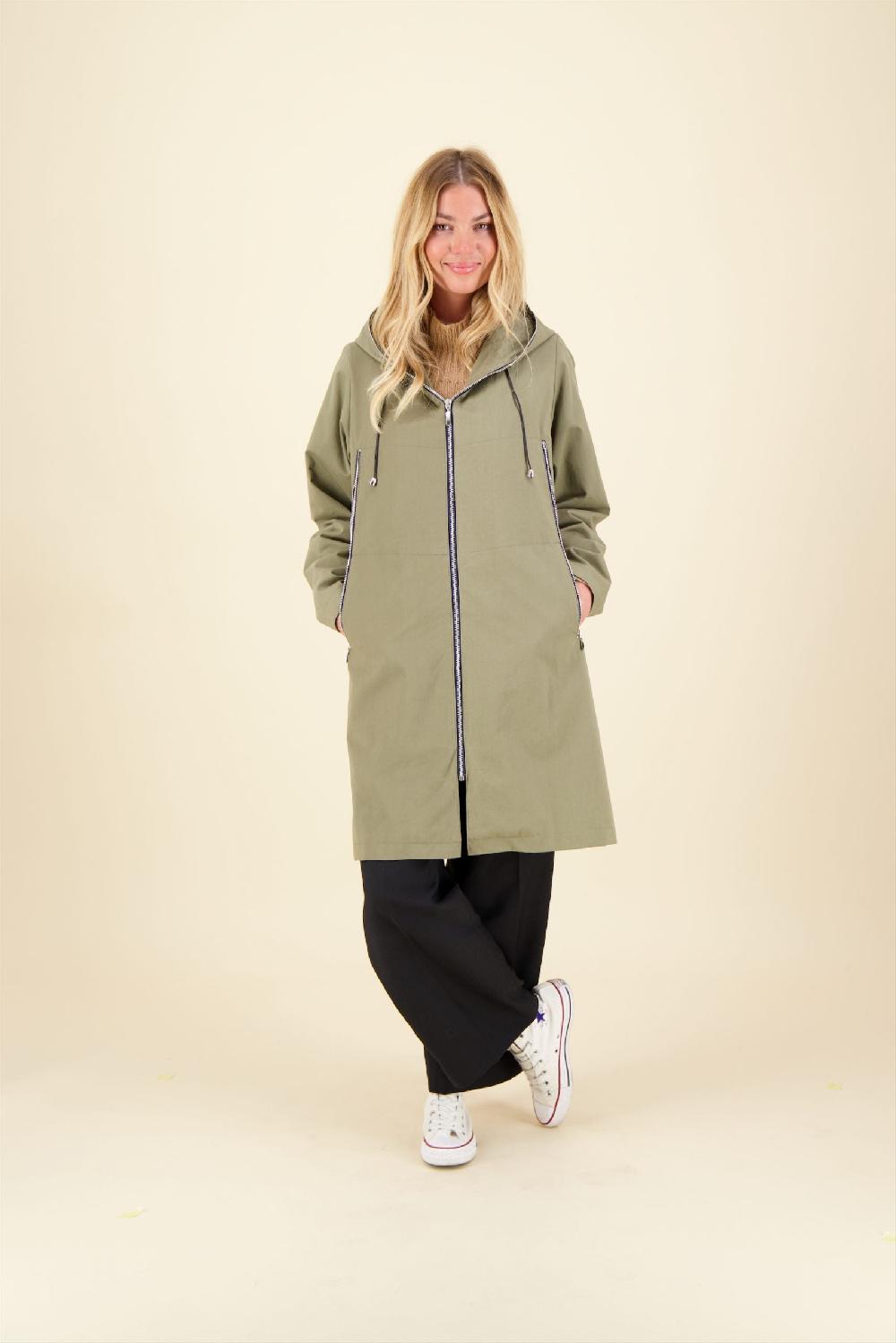 pret pour partir PARKA BROOKLYN en coton imperméable avec doublure en lainage amovible coloris taupe