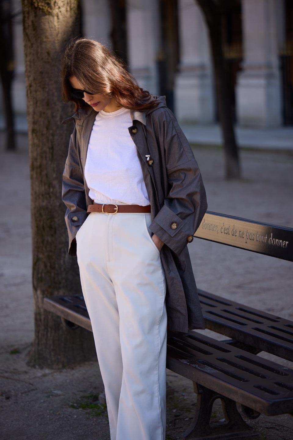 pret pour partir PARKA DÉPERLANTE AVERSE EN LIN ENDUIT ET COTON DÉPERLANTS BRONZE