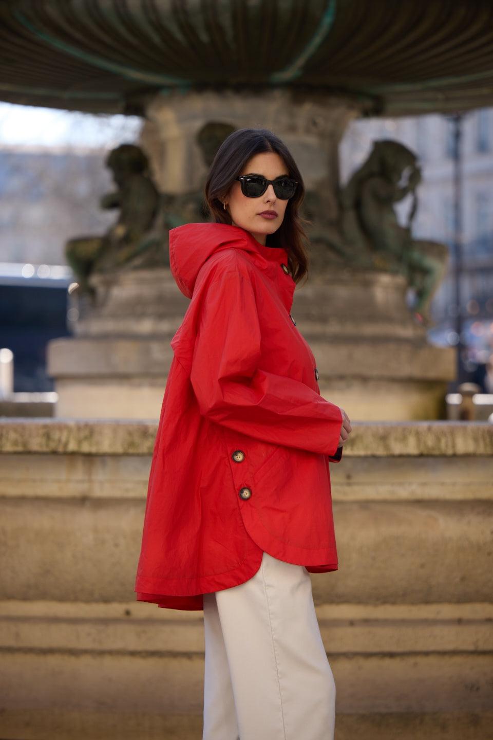 pret pour partir PARKA DÉPERLANTE LAURA EN COTON ORANGE