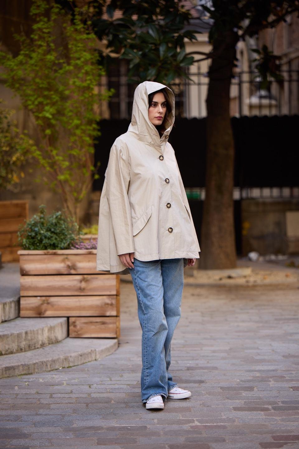 Pret Pour Partir PARKA DÉPERLANTE LAURA EN COTON SABLE