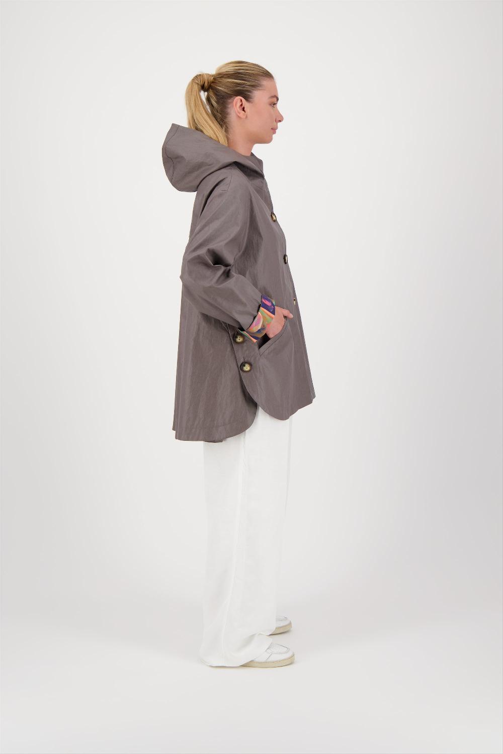 Pret Pour Partir PARKA DÉPERLANTE LAURA EN LIN ENDUIT & COTON BRONZE