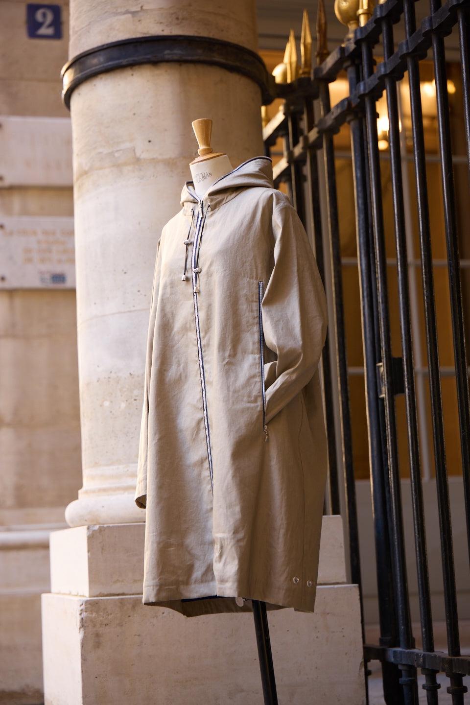 Pret Pour Partir PARKA DÉPERLANTE MINA EN LIN ENDUIT ET COTON SABLE