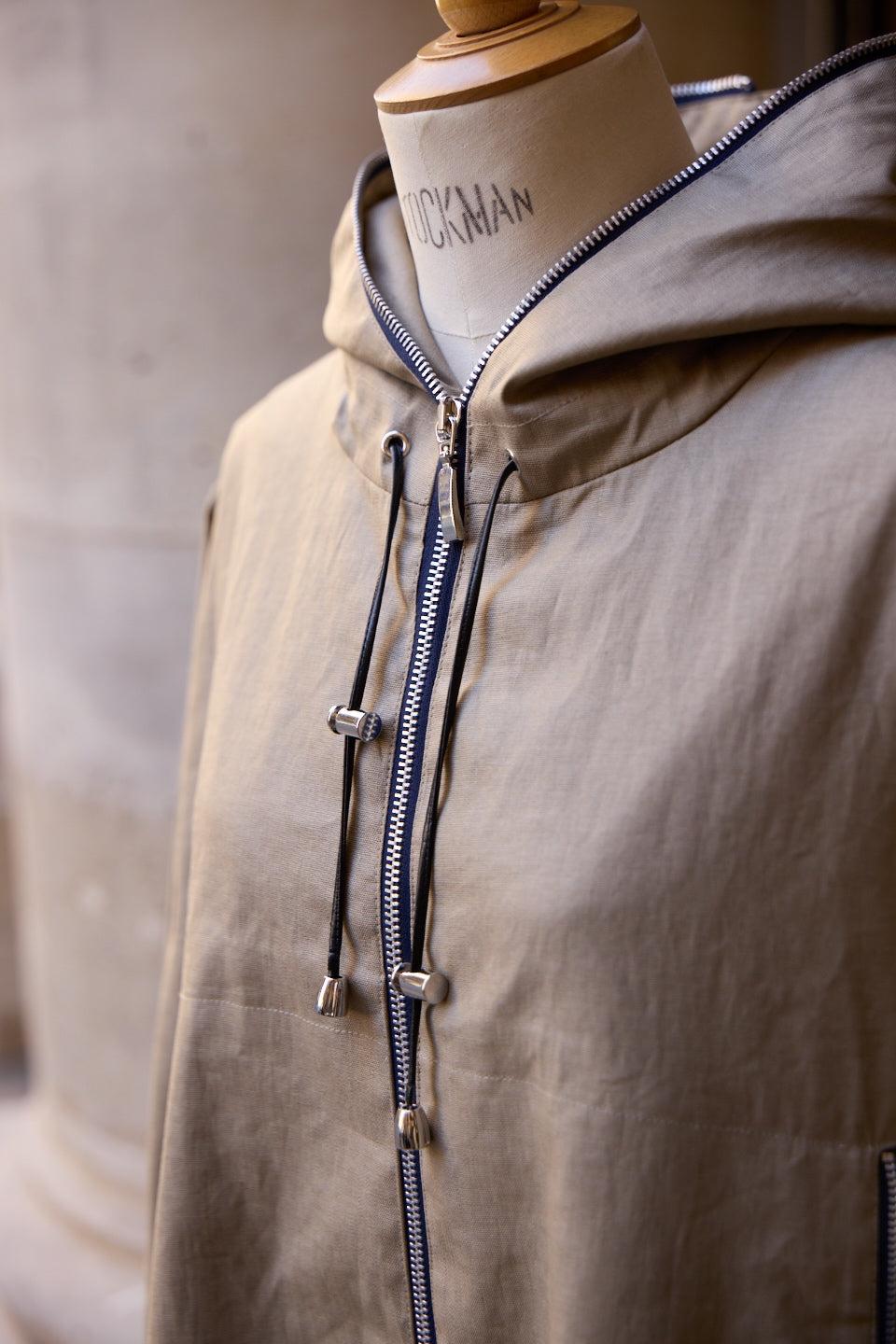 Pret Pour Partir PARKA DÉPERLANTE MINA EN LIN ENDUIT ET COTON SABLE