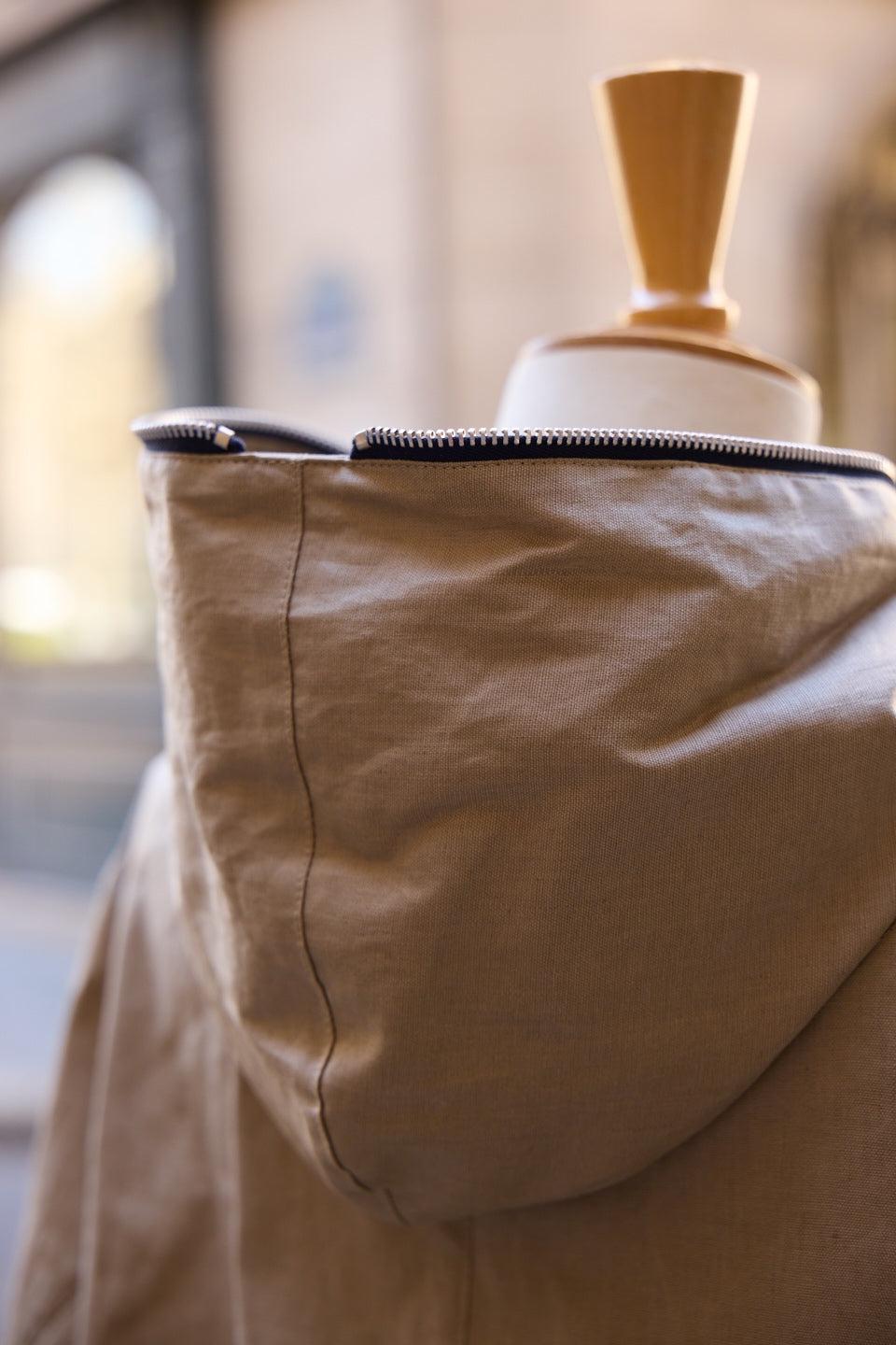 Pret Pour Partir PARKA DÉPERLANTE MINA EN LIN ENDUIT ET COTON SABLE