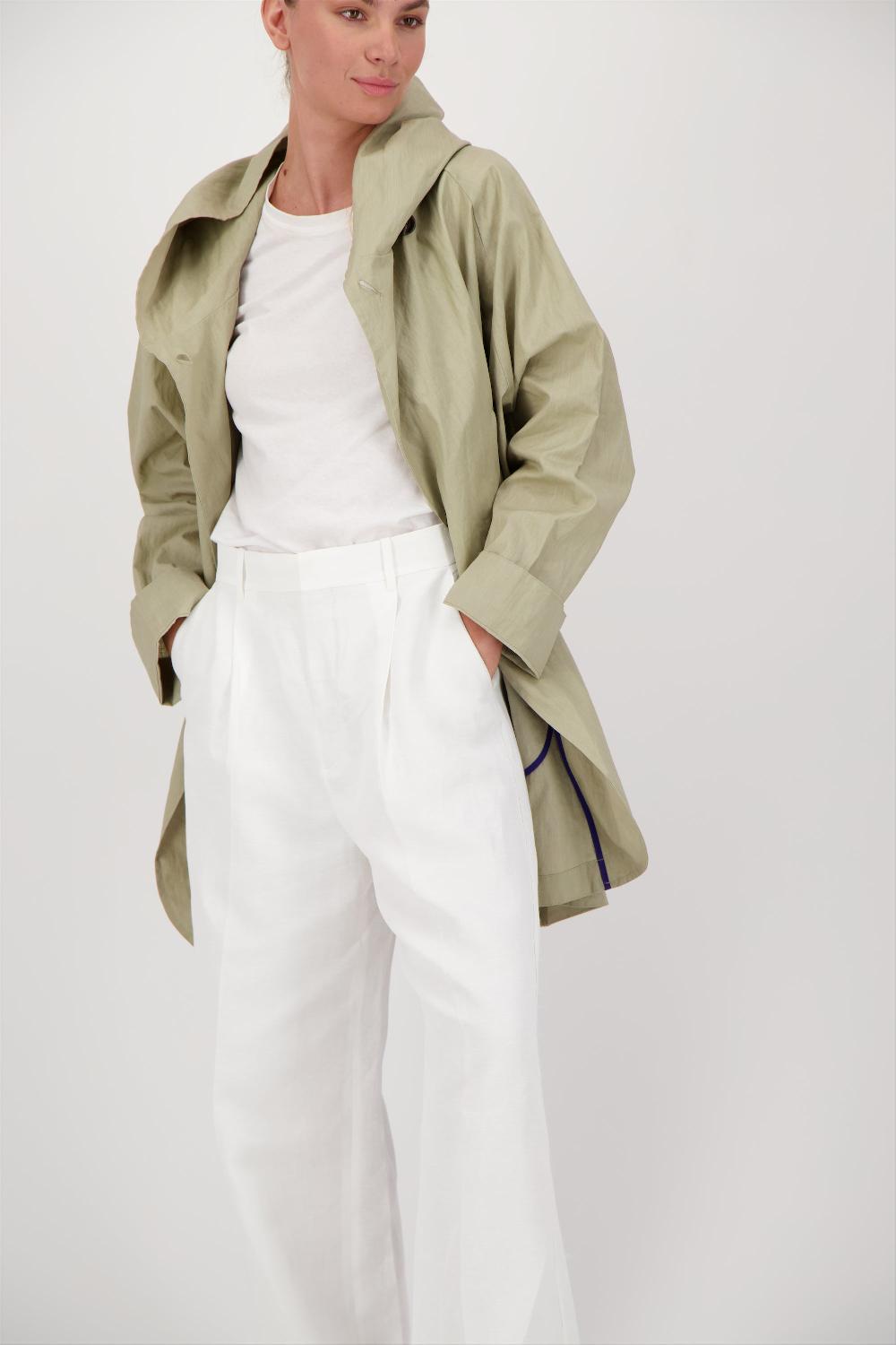 Pret Pour Partir PARKA DÉPERLANTE PAOLA EN LIN ENDUIT Et COTON SABLE