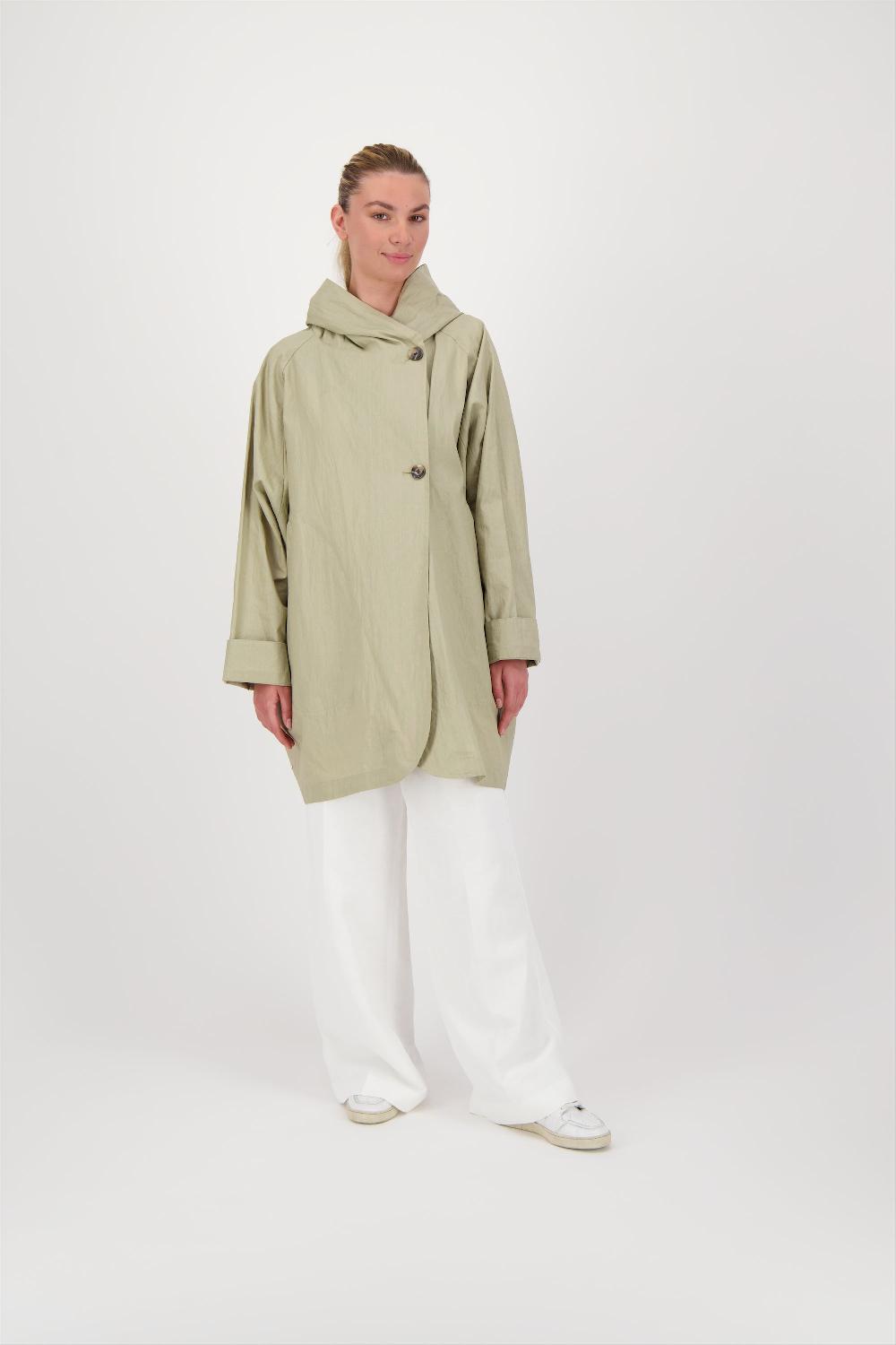 pret pour partir PARKA DÉPERLANTE PAOLA EN LIN ENDUIT et COTON SABLE