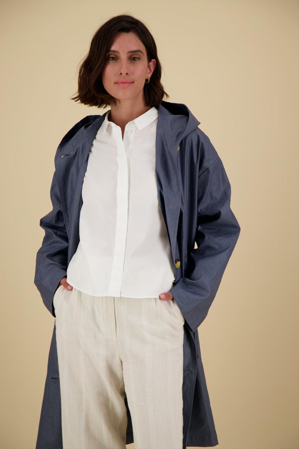 Pret Pour Partir PARKA DÉPERLANTE PYLA EN LIN ENDUIT ET COTON ARDOISE