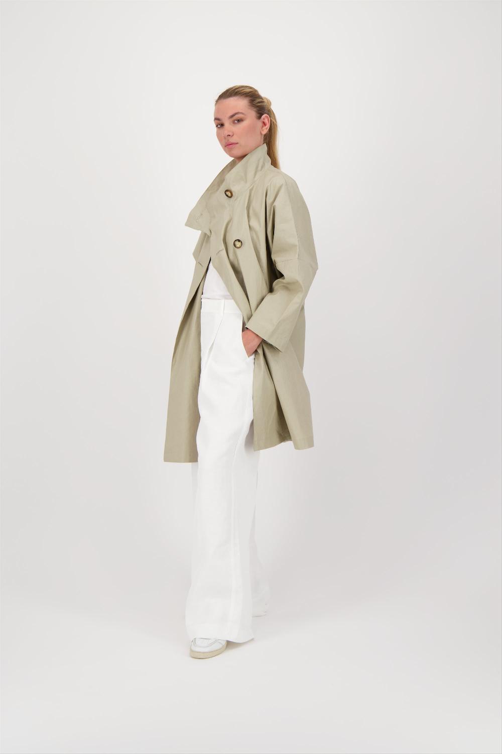 Pret Pour Partir PARKA DÉPERLANTE RUBIS EN LIN ENDUIT Et COTON SABLE