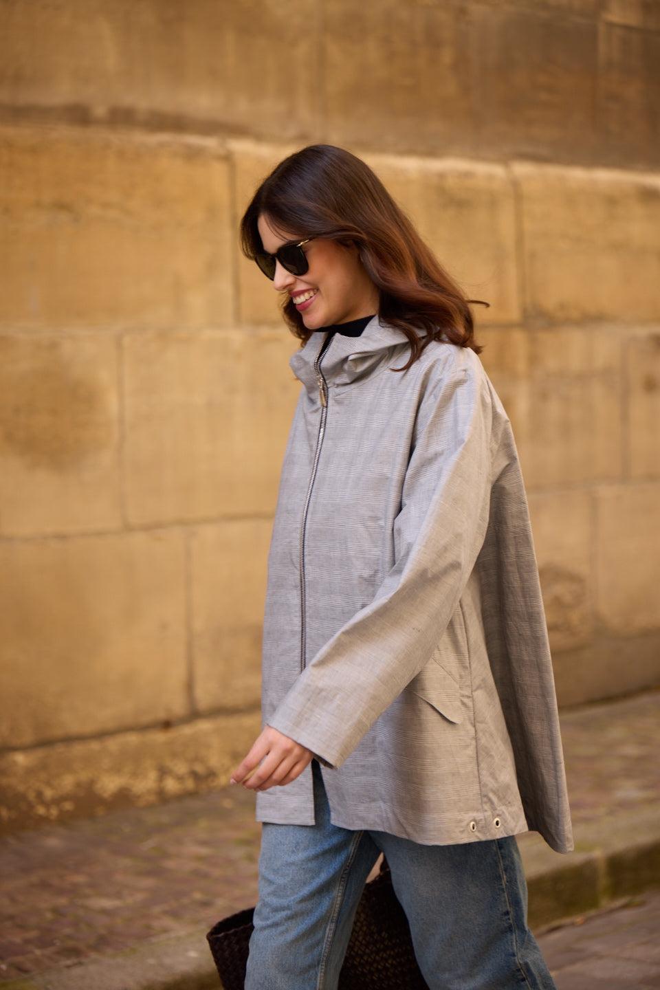 Pret Pour Partir PARKA DÉPERLANTE ZEPHYR EN LIN & COTON PRINCE DE GALLES