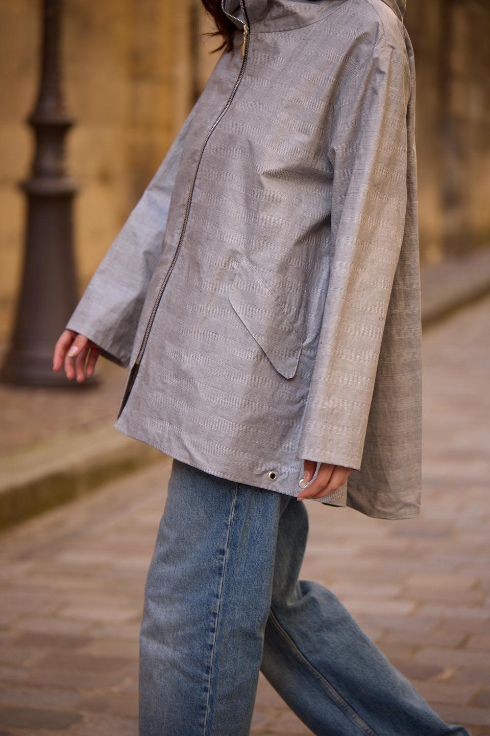 Pret Pour Partir PARKA DÉPERLANTE ZEPHYR EN LIN & COTON PRINCE DE GALLES