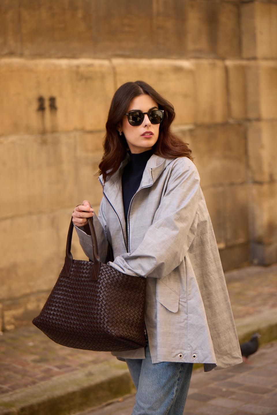 pret pour partir PARKA DÉPERLANTE ZEPHYR EN LIN & COTON PRINCE DE GALLES