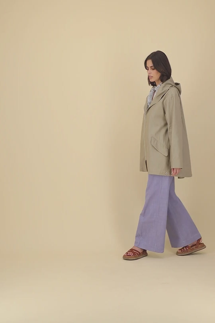 Pret Pour Partir PARKA DÉPERLANTE ZEPHYR EN LIN ENDUIT ET COTON ARGILE