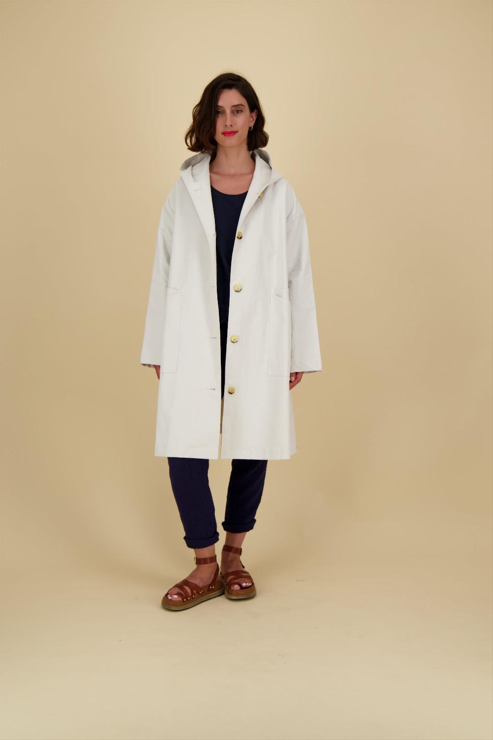 pret pour partir PARKA IMPERMÉABLE PYLA EN COTON GOMMÉ CIMENT