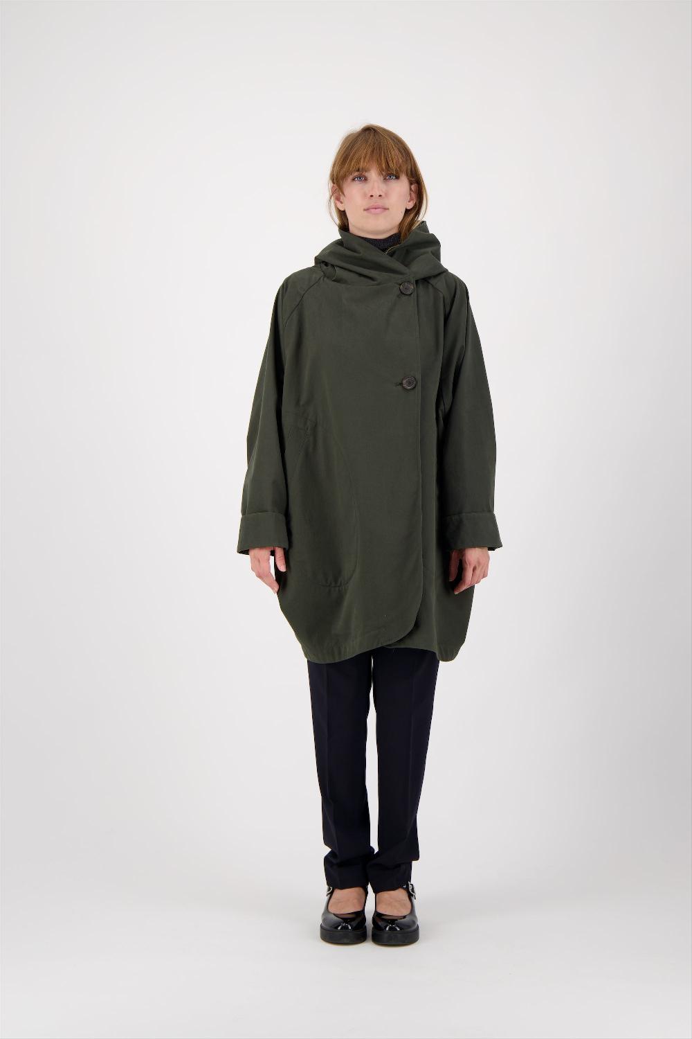 pret pour partir PARKA PAOLA en coton imperméable coloris kaki
