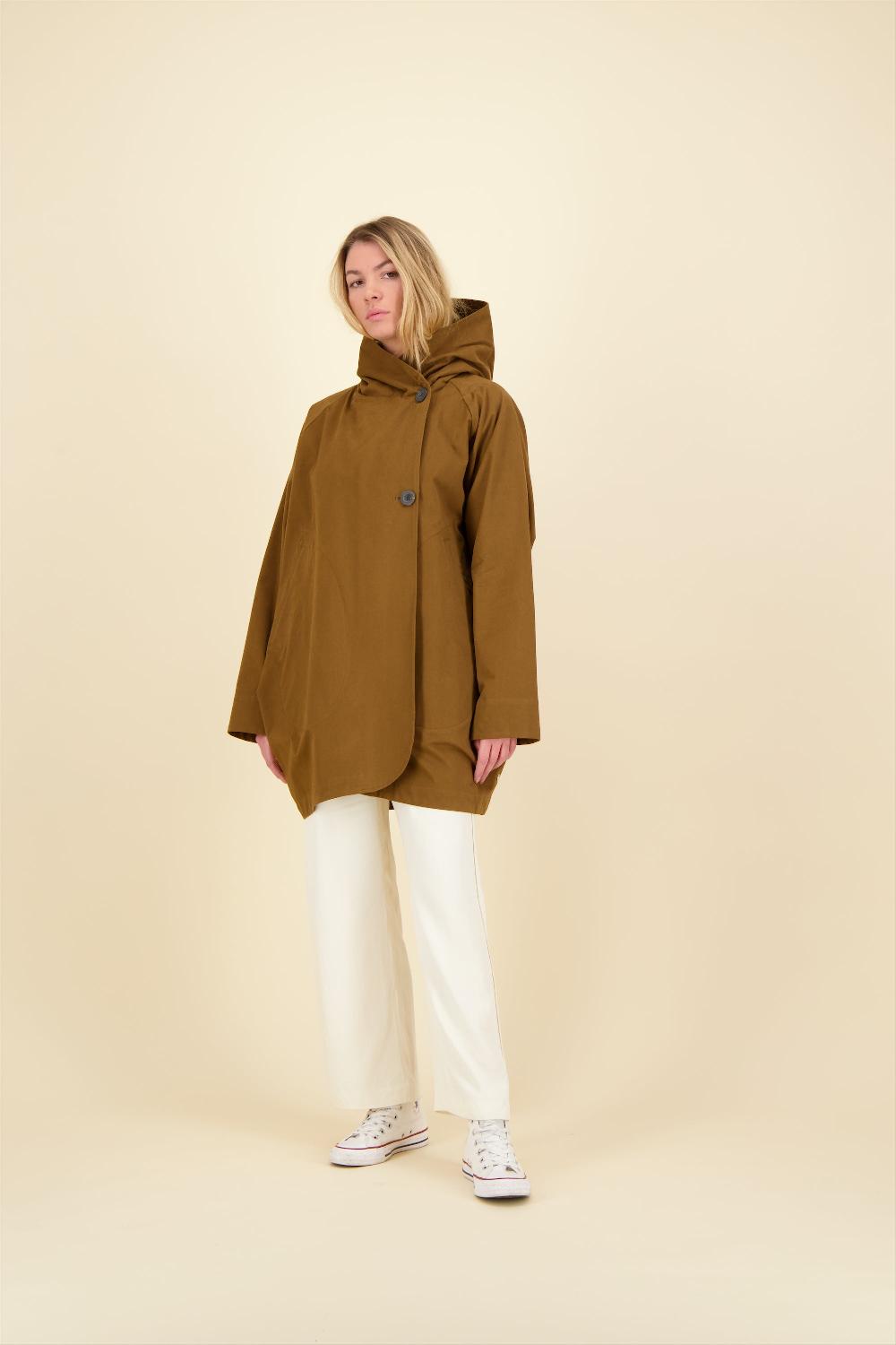 pret pour partir PARKA PAOLA en coton imperméable coloris tabac