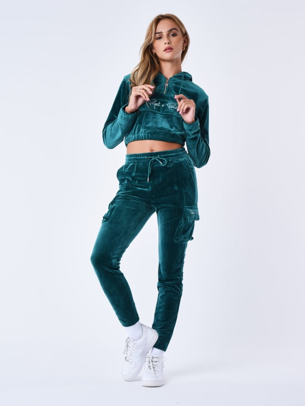 project x paris Bas de jogging cargo en velours signature