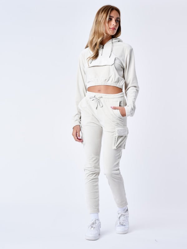 project x paris Bas de jogging cargo en velours signature