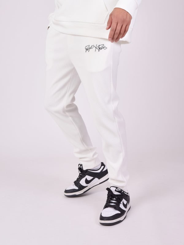 Project X Paris Bas De Jogging Cotelé Simple Broderie