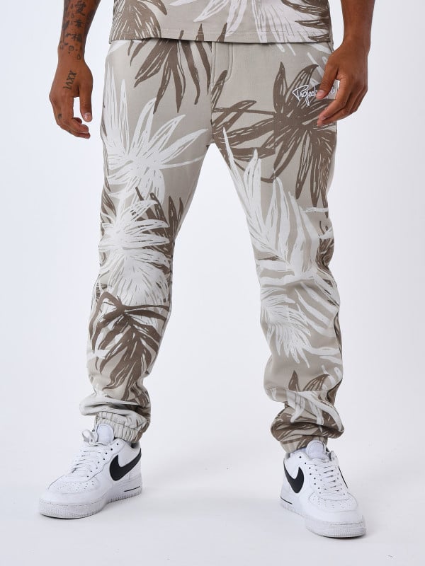 Project X Paris Bas De Jogging Motif All Over Feuilles De Palmier