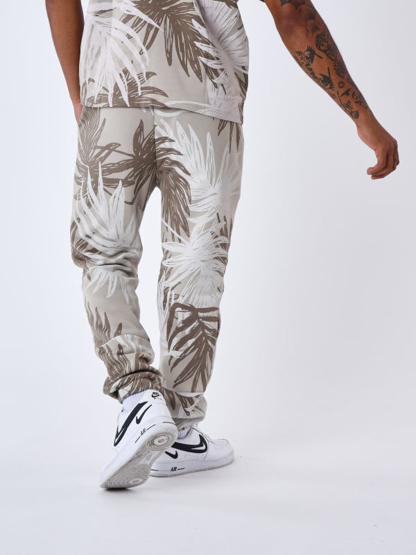 Project X Paris Bas De Jogging Motif All Over Feuilles De Palmier