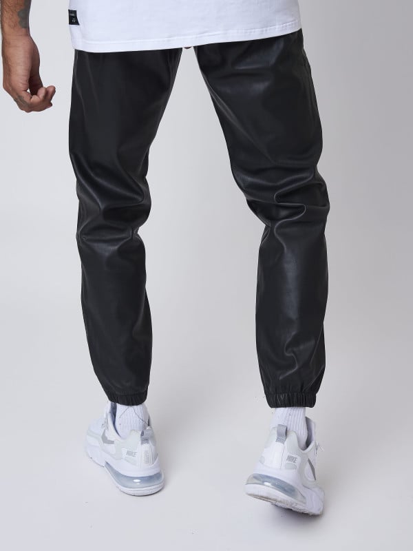 Project X Paris Bas De Jogging Simili Cuir Avec Empiècement Réfléchissant