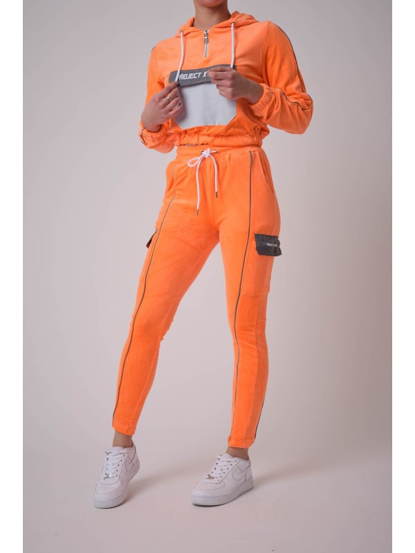 Project X Paris Bas De Jogging Velvet Type Cargo à Piping Réfléchissant
