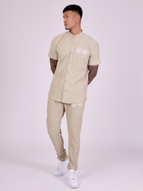 Project X Paris Chemise Col Mao En Matière Texturée