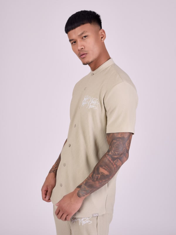 Project X Paris Chemise Col Mao En Matière Texturée