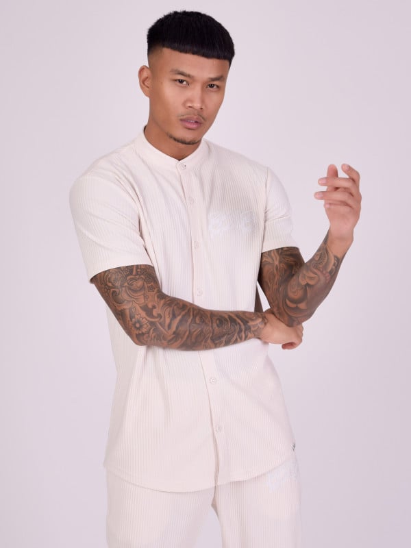 Project X Paris Chemise Col Mao En Matière Texturée