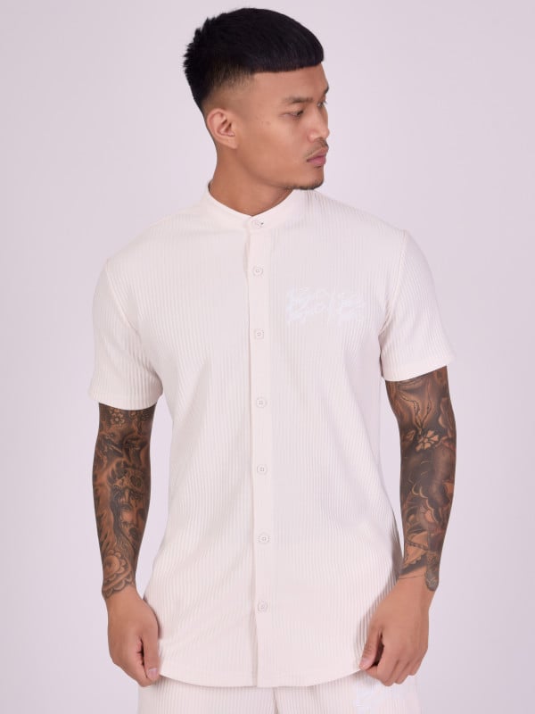 Project X Paris Chemise Col Mao En Matière Texturée