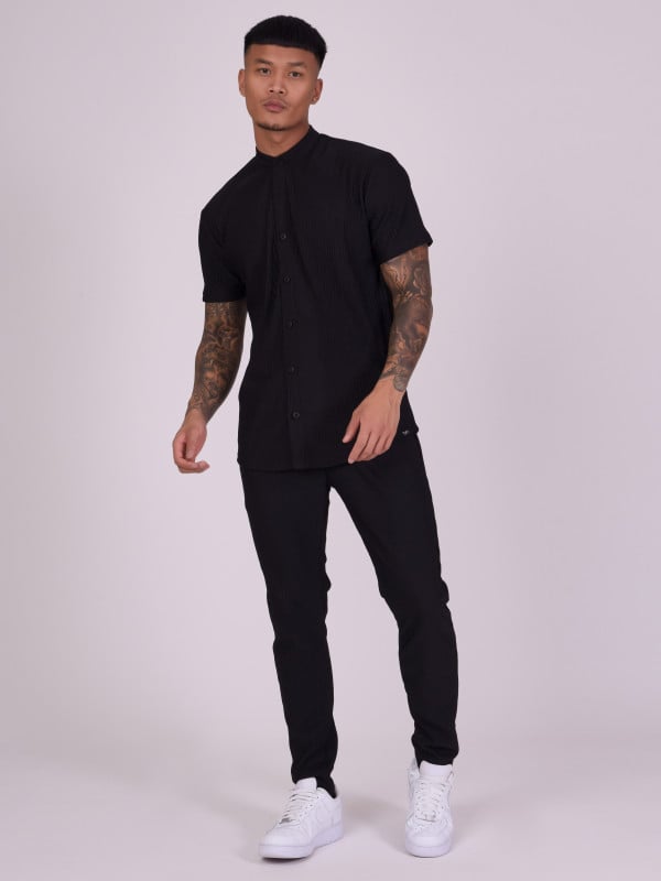 Project X Paris Chemise Col Mao En Matière Texturée