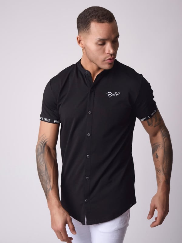 Project X Paris Chemise Col Mao Manches Courtes Basic