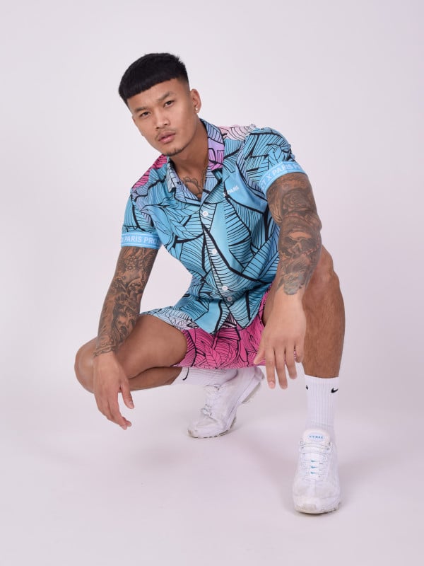 project x paris Chemise décontractée imprimé tropical avec col à revers