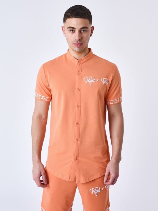 Project X Paris Chemise Manches Courtes Logo Brodé En Relief
