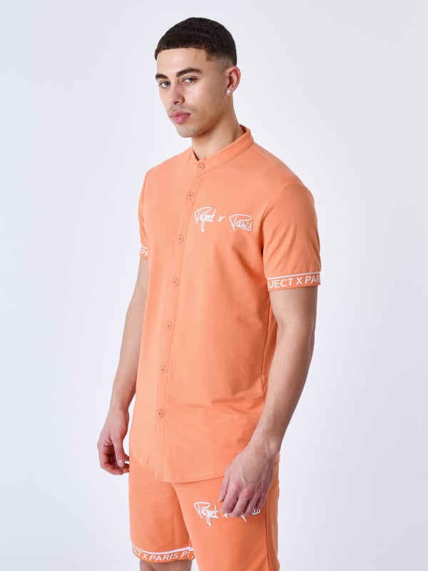 Project X Paris Chemise Manches Courtes Logo Brodé En Relief