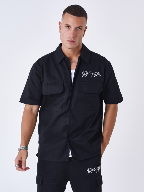 Project X Paris Chemise Manches Courtes Uni à Poches