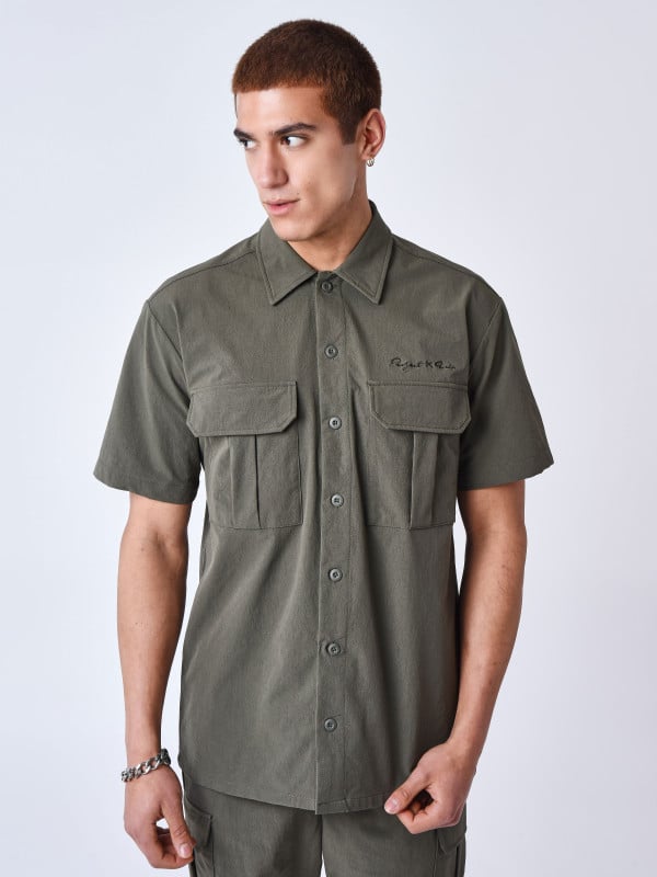 Project X Paris Chemise Manches Courtes Uni Texturé