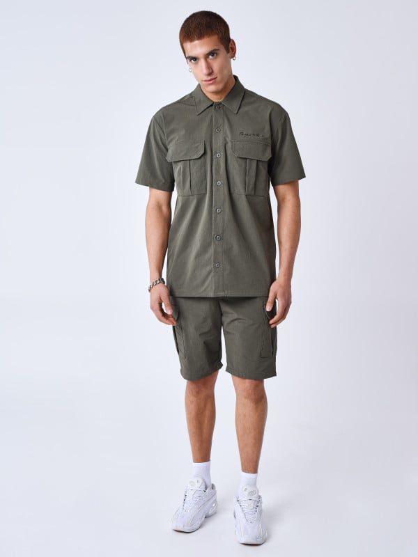 project x paris Chemise manches courtes uni texturé